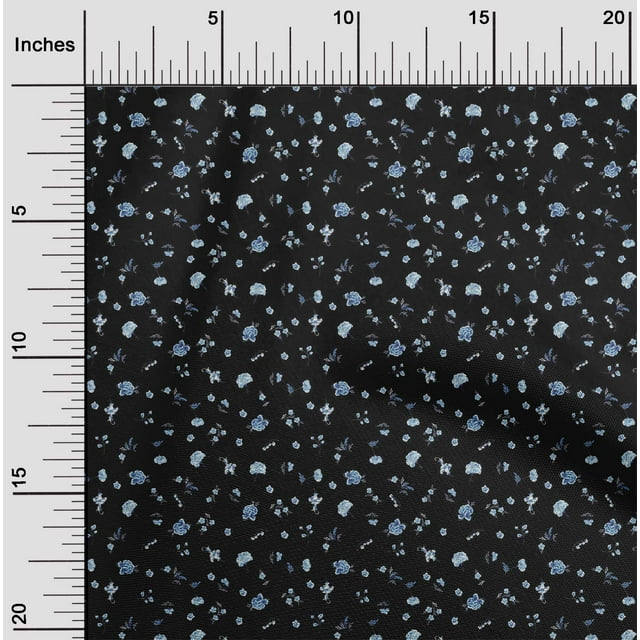 oneOone Polyester Lycra Fabric Leaves & Flower Floral Print Sewing Fabric BTY 56 Inch Wide