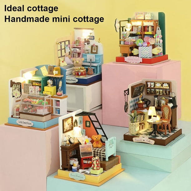 Spilay – Kit de maison de poupée miniature en bois avec meubles faits à la main, modèle Spilay – Kit de maison de poupée miniature en bois avec meubles faits à la main, modèle
