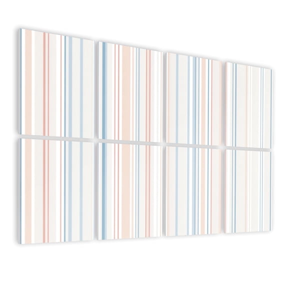 8 Pack Art Acoustic Panels Sound Absorbing Gentle Macaron Stripes for Serene Modern Interior Decorative Soundproof Wall Panels Self Adhesive for Nursery Game Room Bedroom 48"x32"