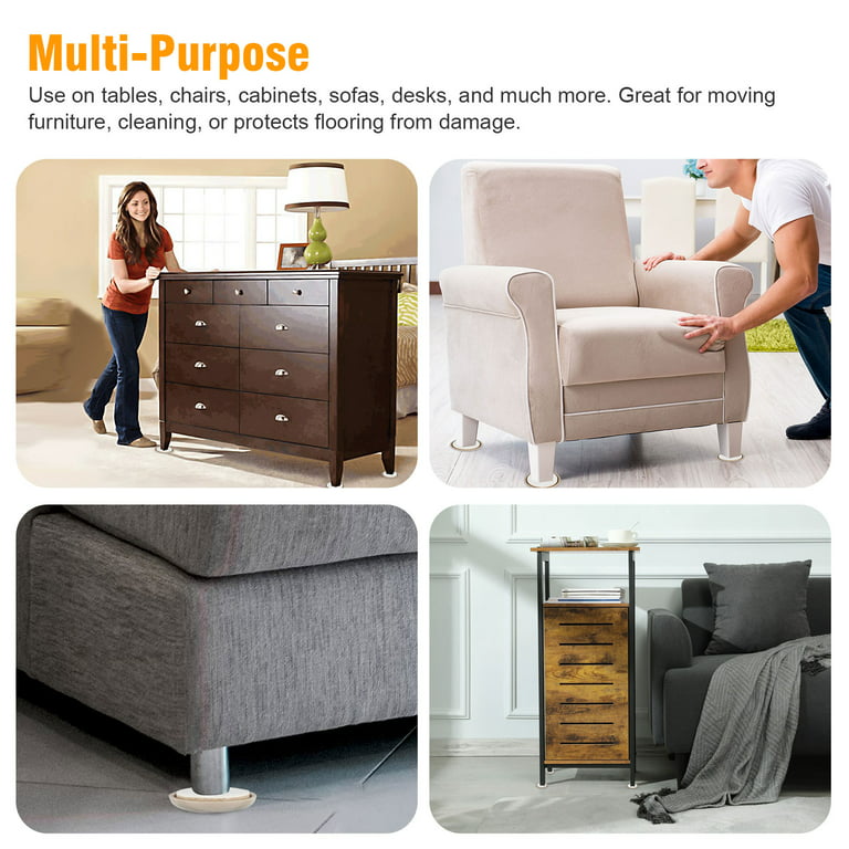 16 Pcs Furniture Sliders, TSV Reusable Heavy Furniture Movers, 3.5'' Furniture  Moving Kit for Carpet Hard Floor Surfaces 