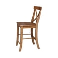 International Concepts Wood Cross Back Counter Height Stool 24" Seat