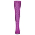 thumbnail image 6 of BLISSFUL STEP Women's Boots Glitter Point Toe Stiletto Heels Over The Knee High Boots Purple 6, 6 of 7