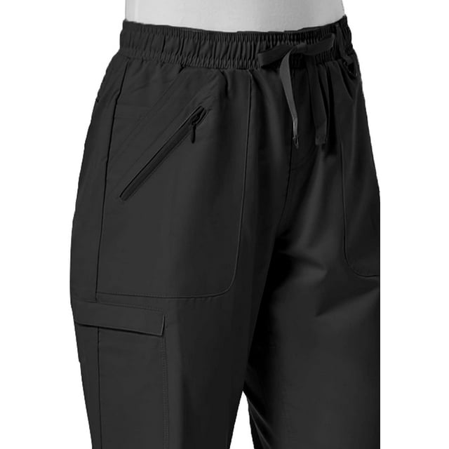 maevn eon Pantalon d'Uniforme cargo pour Femmes coolmax à Taille Élastique X-Grand Long Noir