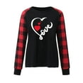 thumbnail image 5 of Meichang Hauts de la Saint-Valentin pour Femmes Imprimé Cœur Tee Manches Longues Raglan Col Rond Coupe Ample Sortie Sweat-Shirt Cœur, 5 of 5