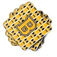 thumbnail image 2 of Letter B Football Black Old Gold and White Foam Coaster Set of 4, 2 of 3