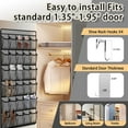 thumbnail image 2 of Over the Door Hanging Shoe Organizer, 2 Pack, 30 Breathable Mesh Pockets, Closet Rack Storage Holder Stay in Place Hooks Hang on Closets, Hanger Holds Up to 40 lbs, Shoes, Accessories, Gray, 2 of 5