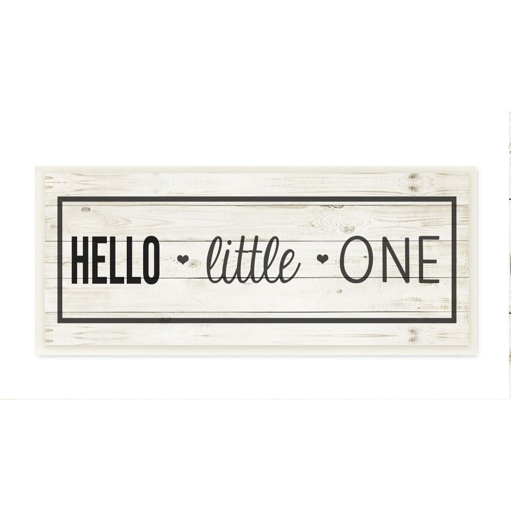The Kids Room by Stupell Kids Hello Little One Nursery Word Design Wall Plaque Multi-Color 7 x 17