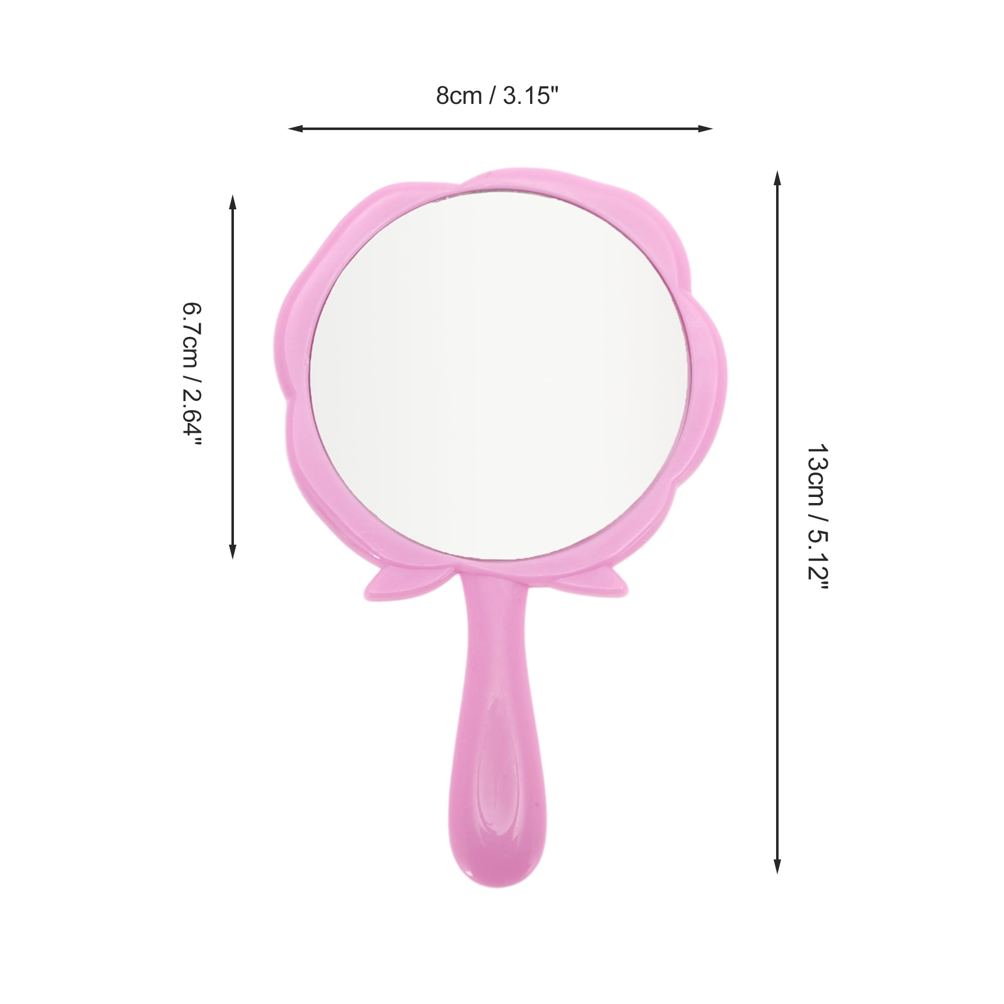 Unique Bargains 1pc Rose Flower Handheld Mirror for Personal Grooming and Makeup Rose Red