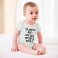 thumbnail image 3 of Grandpa And I Got Into Trouble Today - Baby Clothes - Funny Newborn Bodysuit Outfits for Boys And Girls White-style-1 6months, 3 of 7