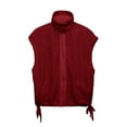 thumbnail image 6 of jtjvou Women's Fuzzy Fleece Vest Oversized Sleeveless Solid Color Jacket Warm Button Down Gilet Outerwear with Pockets Red L, 6 of 6