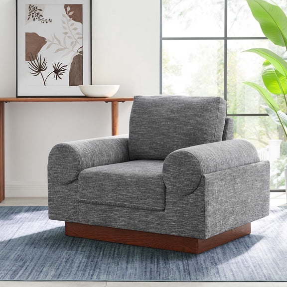 Modway Oasis Upholstered Fabric Armchair in Gray