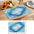 thumbnail image 6 of Teal Blue Ombre Marble Placemats Set of 12 Abstract Art Marble Fluid Place Mats Indoor Wipeable Table Mats Washable Cloth Dining Table Placemats for Kitchen Holiday Party Home Decor 13x19 Inch, 6 of 9