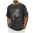 thumbnail image 2 of UVEASISHA Mens 4th of July T Shirts American Flag Elk Graphic Tee Short Sleeve Vintage Streetwear T-Shirts Gray XL, 2 of 5