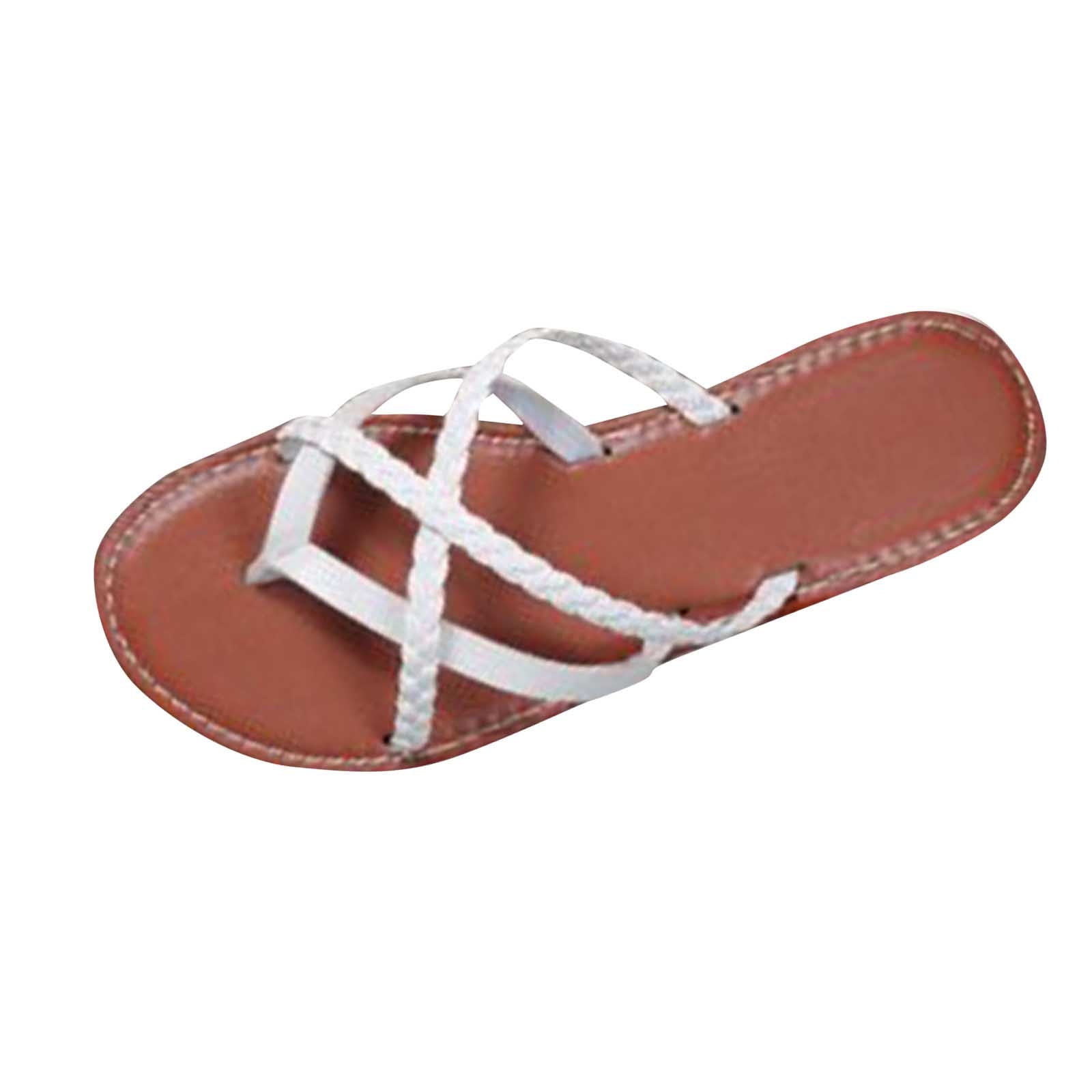 Miluxas Women's Cross Cross Flip Flop Sandals Strappy Thong Slide