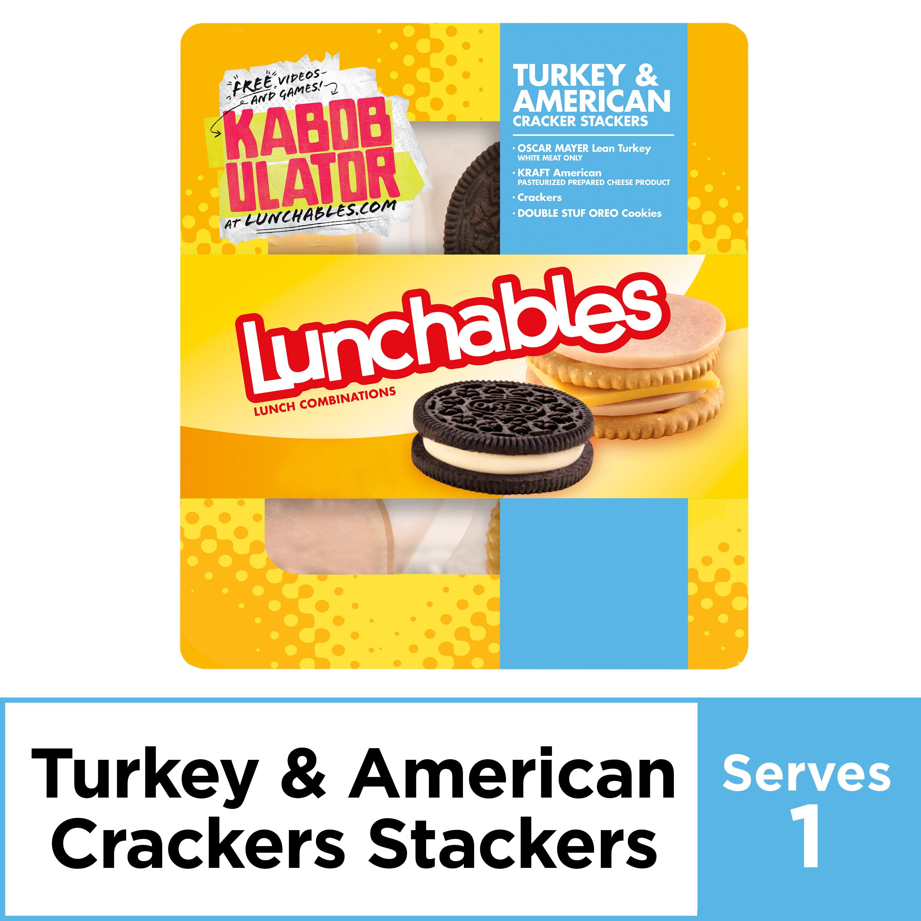 Lunchables Lunch Combinations Turkey & American Cracker Stackers, 3.4