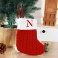 thumbnail image 2 of CuiLiyq Christmas Stockings with 26 Initials, Red Velvet with White Super Soft Plush Cuff, for Family Holiday Decorations and Xmas Tree Fireplace(Letter N), 2 of 3