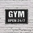 thumbnail image 5 of Open 24 7 Gym Home Fitness Center 7 Inch x 10 Inch Novelty Aluminum Metal Sign No Excuses Just Reps Durable Weatherproof Perfect for Home Gyms Garages Studios Fun Gift for Athletes, 5 of 6