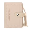 thumbnail image 1 of Bolsa de mano de cuero PU con borlas para mujer, monedero pequeño con cerrojo para niña (Beige) Tmvgtek Para Estrenar, 1 of 8