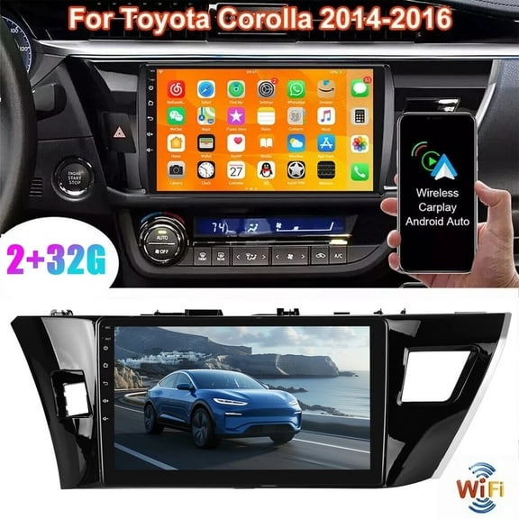 Woudy Car Stereo for Toyota Corolla 2014-2016, 10.1" Carplay Android Car Radio Touch Screen GPS Navi Bluetooth 2 32GB Apple Carplay