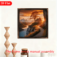 thumbnail image 4 of 12*12 inch wooden frame painting - Tranquil Mountain Cottage. It can be used as a home decoration item or as a wonderful gift., 4 of 7