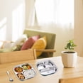 thumbnail image 4 of Sectioned Plates Mess Trays Practical Stainless Steel Camping Plates Divided Dishes for Convenient Meal Management, 4 of 8