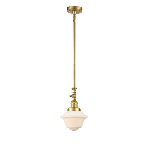 206-SG-G531 Innovations Lighting Oxford - 1 Light Stem Hung Tiltable Mini Pendant In Traditional Style-12 Inches Tall and 7.5 Inches Wide-Satin Gold