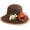 Coffee, variant on Jiibva Summer Straw Hat for Women Large Brim Color Matching Sun Hat with Flower Decoration Travel Foldable Bucket Hat for Outdoor