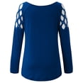 thumbnail image 5 of Casual Tops Shirts for Women Long Sleeve Crew Neck Hollow-Out Studded T Shirts Tee Shirts, 5 of 5