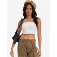 thumbnail image 5 of Womens Tube Tops Strapless Crop tops Basic Backless Sleeveless Bandeau Cute Summer Outfits Sexy Solid Tops, 5 of 6
