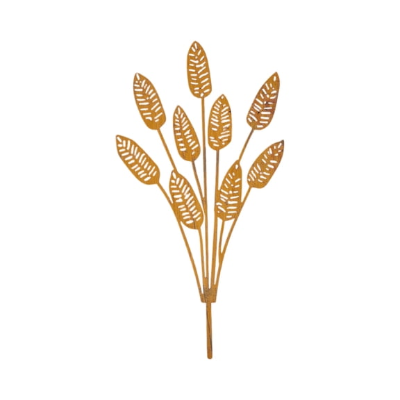 Metal Garden Stake Outdoor Decorative Plant Pick Leaf Silhouette Yard Ornament Lawn Ground Insert Sculpture for Garden Patio