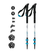 Cascade Mountain Tech Aluminum Quick Lock Trekking Poles - EVA Grip - Pair - Silver/Teal
