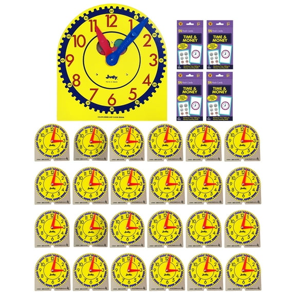 Carson Dellosa Judy Clock Clock Set (1 clock, 24 mini clocks, 216 flash cards)