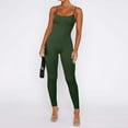 thumbnail image 2 of Pyhlmscde Abercrombie Jumpsuit, Women's Jumpsuits, Plus Size Jumpsuit, Women Workout Jumpsuit Yoga Ribbed Bodycon Spaghetti Strap Leggings Romper Army Green L, 2 of 8