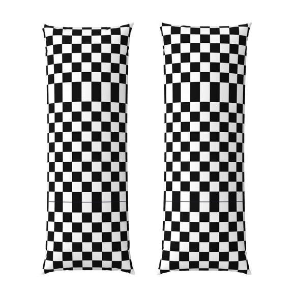 Body Pillow Cover White And Black Checkered Pattern Long Pillow Case With Zipper Decorative Soft Cushion Bedding Pillowcase 20"X54"