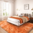 thumbnail image 4 of Socofuz Indoor Fluffy Rug,5x7 Tie-dye Orange Fuzzy Non-Slip Carpets for Living Room Bedroom Home Decor, 4 of 7