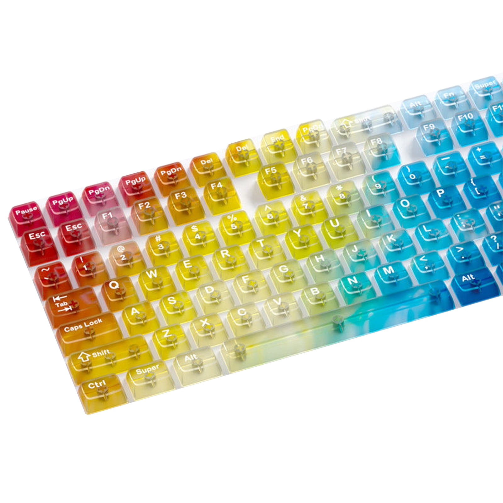 132 Gradient Rainbow Colored Keycaps Shining Through Design Ergonomic Typing Experience For Gaming Keyboards