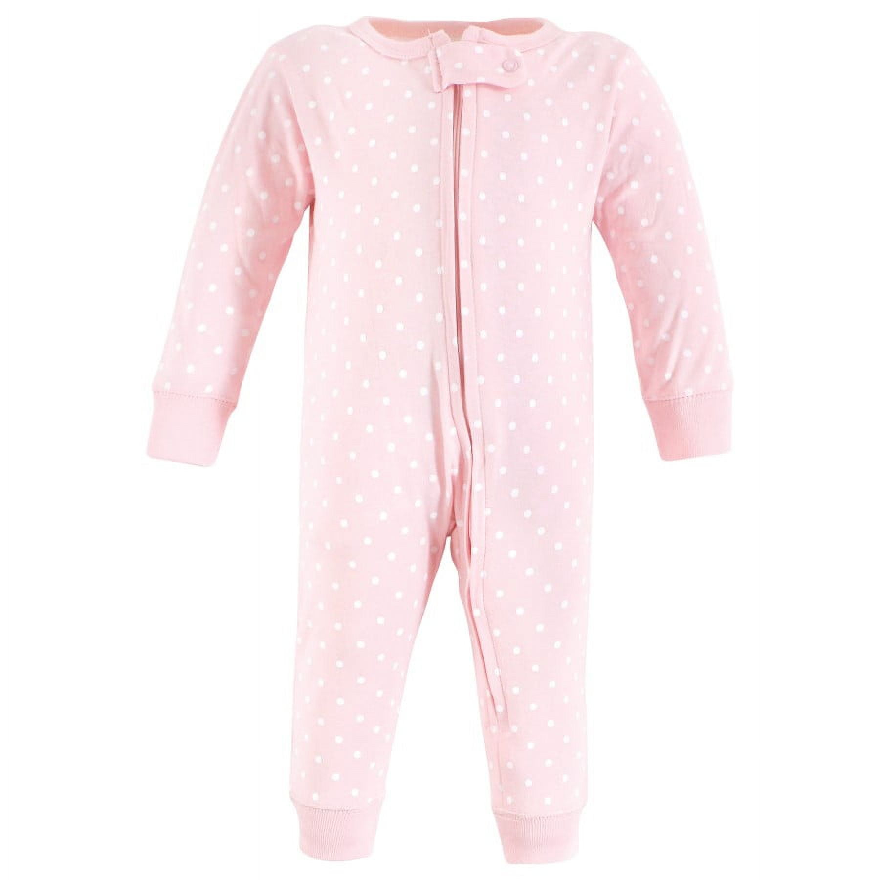 Hudson Baby Infant Girl Cotton Zipper Sleep and Play 3pk
