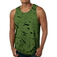 thumbnail image 2 of KPOPLK Mens Sports Fitness Basketball Training Round Neck Loose Outdoor Running Quick Drying Breathable Sleeveless T Shirt Vest M Green, 2 of 5