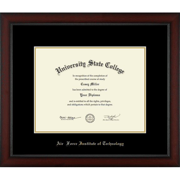 Air Force Institute of Technology Diploma Frame, Document Size 13" x 10"