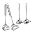 thumbnail image 2 of Juego de cucharones de 4 piezas con vertedor, cuchara, fácil de limpiar, accesorios de acero inoxidable, agarre cómodo., 2 of 9