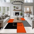 thumbnail image 3 of 6'x9' Area Rugs, Modern Orange Beige Indoor Outdoor Area Rug for Living Room Bedroom, Abstract Black Grey Color Blocks Washable Bathroom Rugs Kitchen Floor Carpet Mats Home Decor Aesthetic, 3 of 8