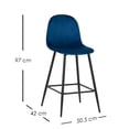 thumbnail image 2 of Ilios Innova | Juego de 4 Sillas Altas de Bar Candina Azul con Estructura Metálica Negra, Diseño Moderno y Elegante para Barra de Cocina, Comedor o Restaurante, 2 of 9