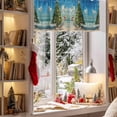 thumbnail image 3 of Winter Christmas Valances for Windows, 54 x 18in, Xmas Tree Pelican Seashell Ocean Beach Rod Pocket Kitchen Valance Curtain Light Filtering Window Treatments for Living Room Bedroom, 1 Panel, 3 of 7