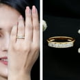 thumbnail image 3 of Rosec Jewels Lab Created Diamond 7 Stone Anniversary Ring Unisex - EF-VS Quality Princess Cut Diamond Channel Set Eternity Band, 10K Yellow Gold, US 8.50, 3 of 9