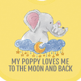 thumbnail image 4 of Inktastic My Poppy Loves Me to the Moon and Back Elephants in Clouds Boys or Girls Baby Bib, 4 of 4