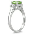 thumbnail image 2 of SZUL Women's Peridot and Diamond Three Stone Ring 14K White Gold, 2 of 5