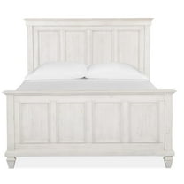 Bowery Hill Coastal King Shutter Headboard in Soft Alabaster
