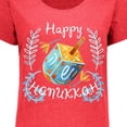thumbnail image 4 of Inktastic Happy Hanukkah Dreidel and Laurels Women's Plus Size T-Shirt, 4 of 5