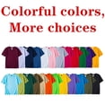 thumbnail image 3 of Camiseta de algodón para hombre, camisa de manga corta de Color puro, ropa de verano, 2021, 3 of 4