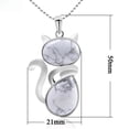 thumbnail image 2 of Collar con colgante de piedra con forma de animal, bonito colgante de gatito, collar de ágata con cadena, joyería para mujer, 2 of 5